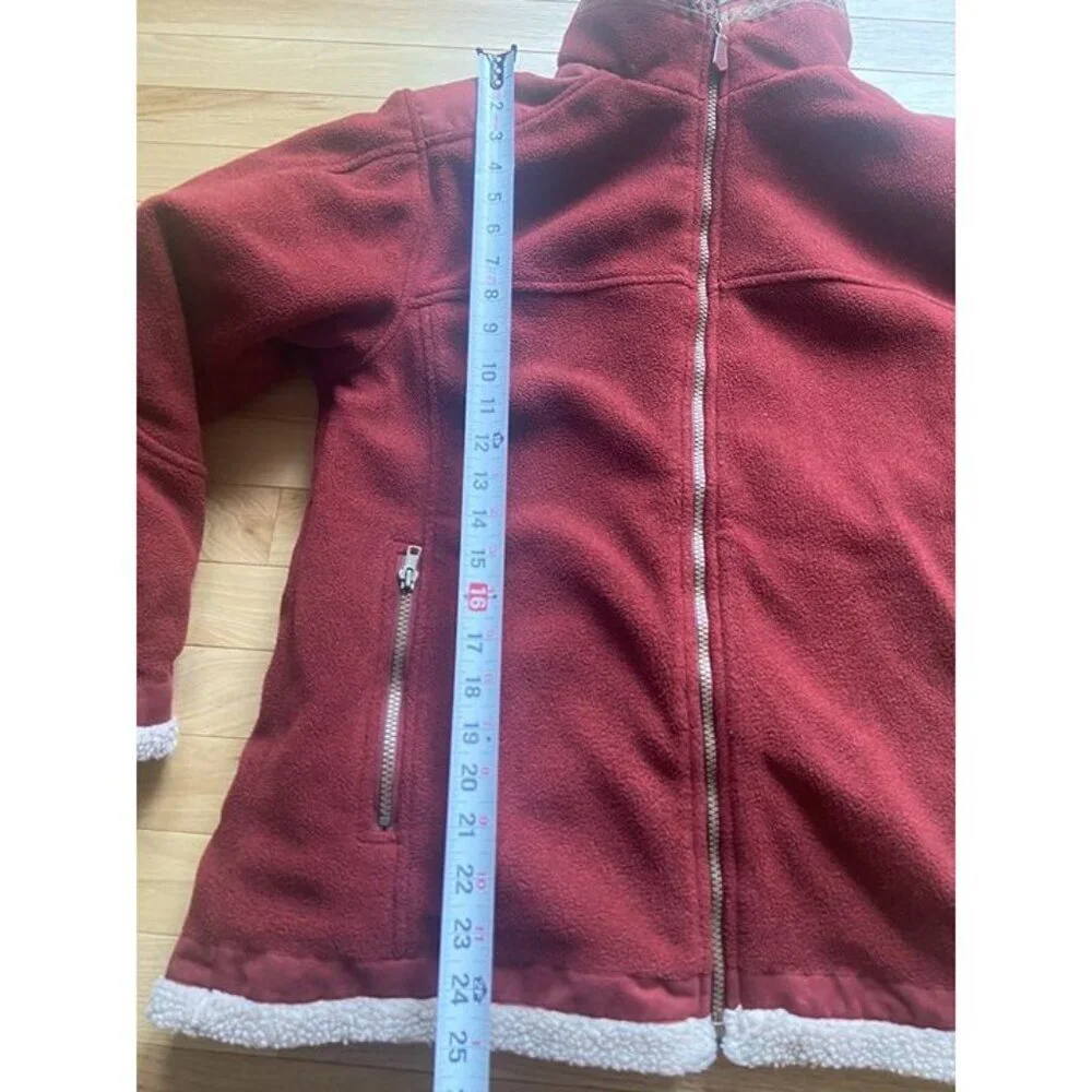 Cabela's Red Fleece Jacket sz M‎ Sherpa Lined Western Casual Cozy Country Chore